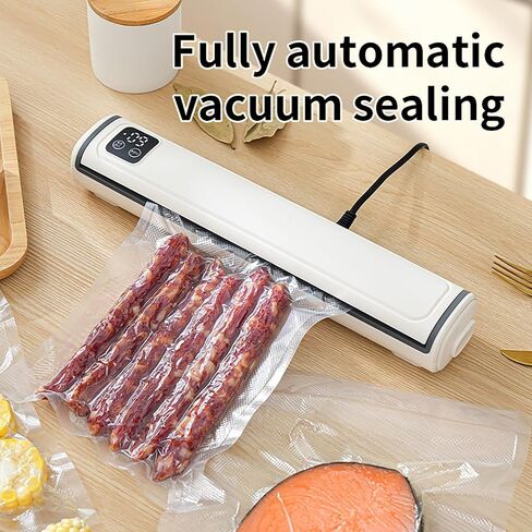 Vacuum Sealer with Compact Build, One-Touch Automatic Sealing Cycle (10-20 Seconds), Dry/Moist/Wet/Cold Food Modes, Includes 10 Vacuum Sealer Bags and Built-in Cutter for Easy Length Adjustment in Kuwait