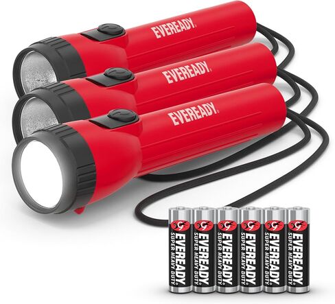 EVEREADY LED Flashlights (3-Pack), Bright Flashlights for Emergencies and Camping Gear, Power Outage Flash Light, AA Batteries Included in Saudi Arabia