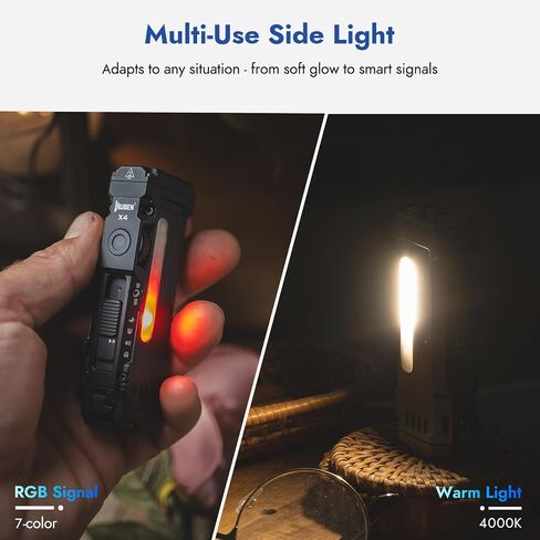 WUBEN X4 Flashlight Rechargeable,EDC Light with Multi-Mode RGB Light | 1500 Lumens Mini Tactical Flashlight with Clip & Tail switch,Small Handheld Flashlight for Camping,Emergency,Reading & Walks in Saudi Arabia