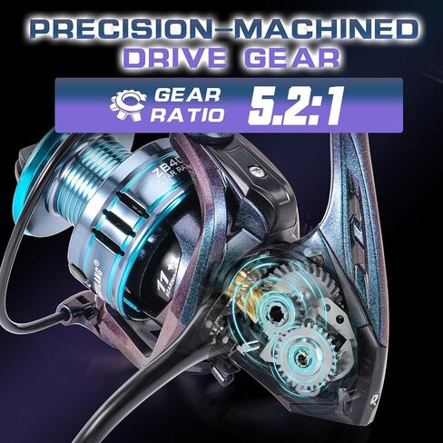 Souagyilang Spinning Fishing Rod Reel Combos,2-Section 5.9Ft Light Weight Spinner Rod with Powerful Fishing Gear for Freshwater Present for Anglers in Saudi Arabia