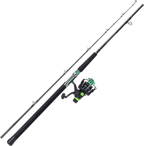 مجموعة Sougayilang Catfish & Inshore Spinning Combo - سحب 30 رطل، 4.7:1، 13+1 محامل، قطعتين من قضيب ثقيل متوسط ​​الحجم لسمك السلور، والمخطط، والسمك الأحمر، والكارب - صيد الأسماك في القاع in Kuwait