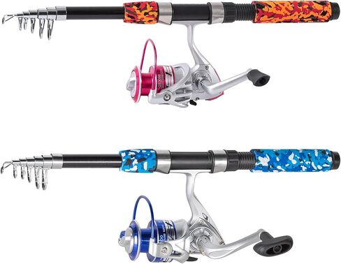 Tripquips Fishing Rod, 6.9ft 2Pcs Telescopic Fishing Pole Set, Spinning Rod and Reel Combo with Carrier Bag Freshwater Fishing Rod and Reel Combos Kits Fishing Gear (Type B: 2PCS Fishing Combo) in Saudi Arabia