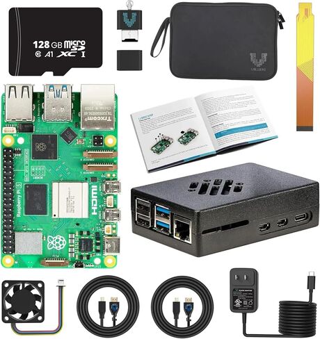 Vilros Raspberry Pi 5 Starter Kit MAX – Official 8GB RAM Pi 5 Board, 128GB Preloaded Micro SD, Case, Power Supply & Cooling – Complete Plug-and-Play Kit for Beginners & Advanced Users in Kuwait
