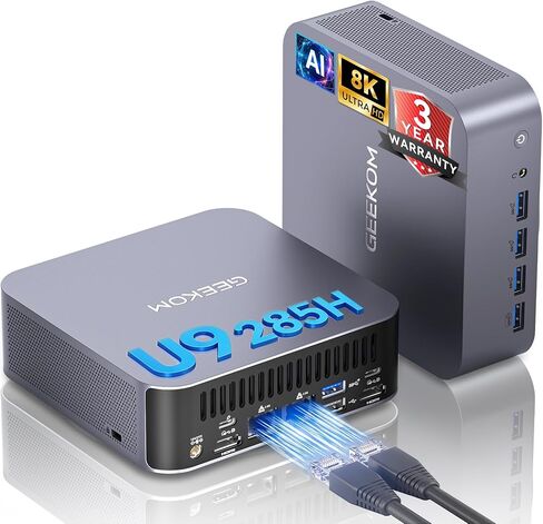 GEEKOM GT15 Max Business&Professional Mini PC,Intel Core Ultra9 285H|DDR5 | 32GB RAM＆1TB SSD|Arc 140T GPU (99 Tops)|WiFi 7|Dual 2.5GbE|USB4|8K Video＆Graphics Editing|Mini Computer for Office&3A Gaming in Saudi Arabia