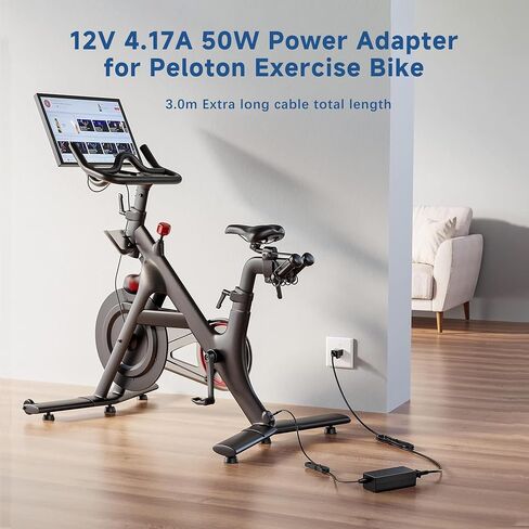 Peloton Bike Power Cord Replacement, 50W 12V 4.17A AC Adapter Compatible with Peloton Model PLTN-RB1V1 PLTN-RB1VO PLTN-RB1VQ ATS050-TP121 Power Supply, 5.5mm x 2.5mm Connector in Saudi Arabia