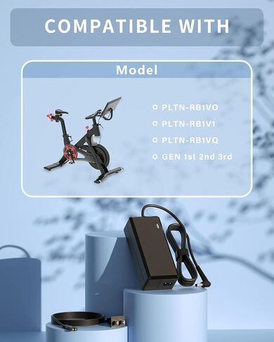 Peloton Bike Power Cord Replacement, 50W 12V 4.17A AC Adapter Compatible with Peloton Model PLTN-RB1V1 PLTN-RB1VO PLTN-RB1VQ ATS050-TP121 Power Supply, 5.5mm x 2.5mm Connector in Saudi Arabia