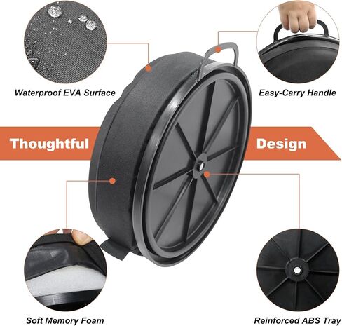 MDSTOP 5 Gallon Bucket Seat with 3" Thick Seat Foam Cushion, Waterproof 360°Swivel Bucket Lid Seat, Silent Bucket Seats for Duck Dove Hunting, Ice Fishing, Baseball, Camping, Gardening (Black) in Saudi Arabia