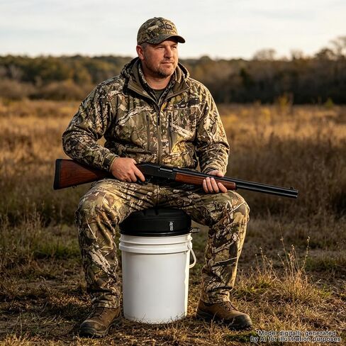 MDSTOP 5 Gallon Bucket Seat with 3" Thick Seat Foam Cushion, Waterproof 360°Swivel Bucket Lid Seat, Silent Bucket Seats for Duck Dove Hunting, Ice Fishing, Baseball, Camping, Gardening (Black) in Saudi Arabia