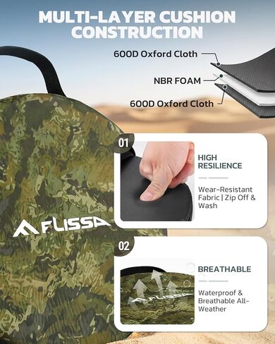 FLISSA Bucket Seat For 3 & 5 Gal Buckets 360 Swivel Bucket Seat | Soft NBR Cushion, Washable Cover, Silent Design, Heavy-Duty Base, Perfect for Hunting, Fishing, Gardening, Camping in Saudi Arabia