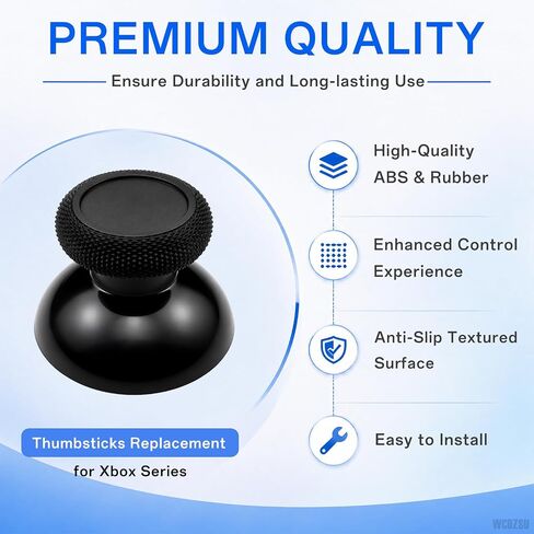 WCDZSU 8 Pcs Replacement Thumbstick for Xbox Series X/S Controller | Thumb Stick Grip Caps Repair Kit, Analog Stick Replacement Accessories, Fix Worn, Damaged or Broken Thumbsticks with Tool Kit in Saudi Arabia
