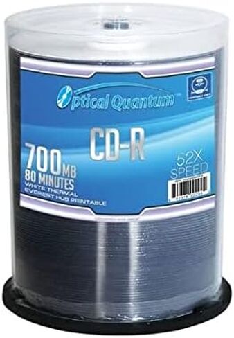 52X CD-R 80min 700MB White Thermal Everest Printable 100 Discs OQCD52WTP-E in Kuwait