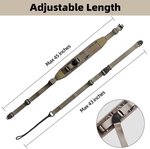 2 Point Hunting Rifle Sling, Quick Release, Padded Camo Shoulder Strap | Bottomland Camo, Tactical gun sling, Stalker Sling , Duck Hunting Gear, Shotgun Sling, Swivels in Saudi Arabia