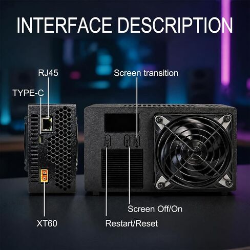 Luckyaxe B401 SHA‑256 Bitcoin ASIC Miner, 7.8‑8 TH/s 160W Low Noise Desktop Crypto Miner, Dual‑Band WiFi & RJ45 Ethernet, 250W Power Supply Included in Kuwait