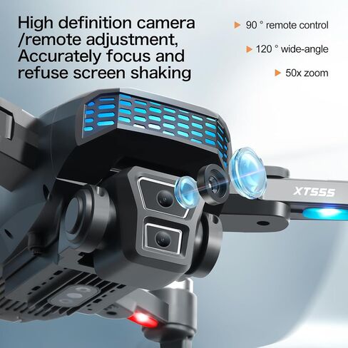 XT555 GPS Drones with 4K Camera for Adults, 4.5" HD Screen on Controller | 60 Mins Flight Time, Follow Me, Auto Return, Brushless Motor, Obstacle Avoidance, Foldable 4K Drone for Beginner Gift Toy in Saudi Arabia