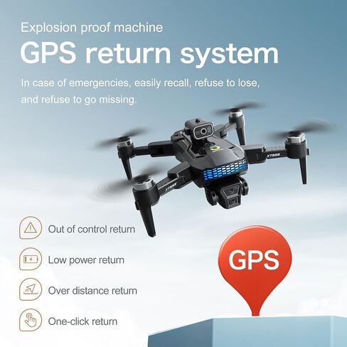 XT555 GPS Drones with 4K Camera for Adults, 4.5" HD Screen on Controller | 60 Mins Flight Time, Follow Me, Auto Return, Brushless Motor, Obstacle Avoidance, Foldable 4K Drone for Beginner Gift Toy in Saudi Arabia