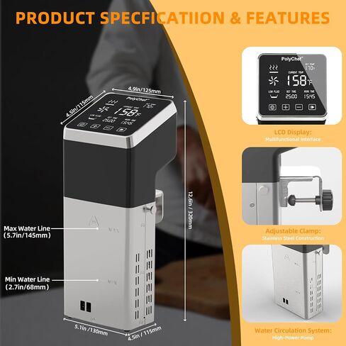 1400W Sous Vide Cooker, Precision Immersion Circulators with large Touchscreen Accurate Temperature Timer (120V with WiFi) in Saudi Arabia