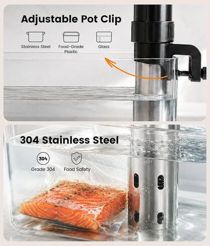 Sous Vide Cooker - 1100W Sous Vide Machine Immersion Circulator | 29 Preset Free Recipes & WiFi App Control, Fast Heating with Built-in Timer in Saudi Arabia