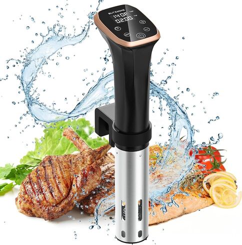 BLITZHOME Sous Vide Cooker 1100W, IPX7 Precision Immersion Circulator | Waterproof Stainless Steel Cooker with Accurate Temp & Timer, Quiet Fast Heating Kitchen Machine, Recipes Included in Kuwait