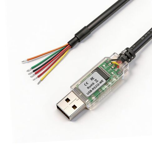 USB-RS232-WE-1800-BT-0.0 USB to RS232 Cable FT232RQ Chip USB Serial Cable Aadapter with TXD,RXD LED,Compatible with Windows 11 10 8 7 Linux MAC OS Wire End(RED=0V) in Saudi Arabia