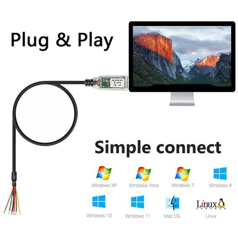 USB-RS232-WE-1800-BT-0.0 USB to RS232 Cable FT232RQ Chip USB Serial Cable Aadapter with TXD,RXD LED,Compatible with Windows 11 10 8 7 Linux MAC OS Wire End(RED=0V) in Saudi Arabia