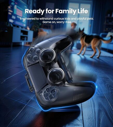 NEWDERY Protective Carrying Case for PS5 DualSense Controller | Clear Hard Shell, 3 mm Ultra-Thick, with Hand Strap, Shock Proof, Anti Scratch, for PS5 DualSense Wireless Controller in Saudi Arabia