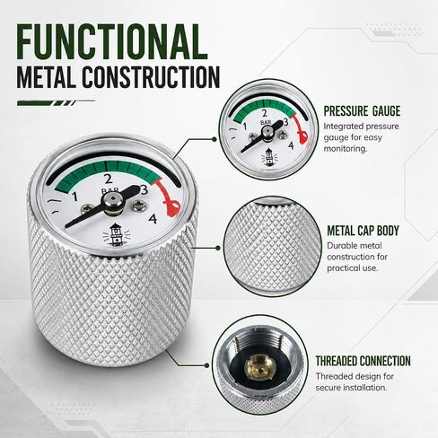 Pressure Gauge Fuel Filler Cap Compatible with Coleman Lanterns Parts & Stoves (Silvery White) in Saudi Arabia