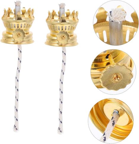 2 Pcs Kerosene Lamp Burner with Wicks Oil Lamp Replacement Parts for Vintage Lantern Repair Oil Wick Holder for DIY Making 1.81 X 1.41 X 1. in Saudi Arabia
