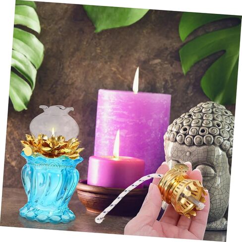 2 Pcs Kerosene Lamp Burner with Wicks Oil Lamp Replacement Parts for Vintage Lantern Repair Oil Wick Holder for DIY Making 1.81 X 1.41 X 1. in Saudi Arabia