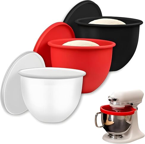 Silicone Bowl Liners For 5 Qt Kitchenaid Mixer，3 Liners With Lids，Kitchenaid Mixer Accessories in Saudi Arabia