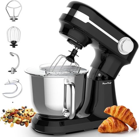 Plum chef 5.5QT Electric Stand Mixer, 12-Speed Tilt-Head Food Mixer, Dough Mixer with Dishwasher Safe Stainless Steel Bowls, Dough Hook, Flat Beater, Whisk, Perfect for 4-6 Family,Green in Saudi Arabia