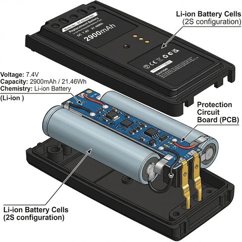 5 Pack P7350 BT-023406 Walkie Talkie Battery Compatible with P5300 P5350 P5370 P5400 P5450 P5470 P5500 P5550 P5570 P7300 P7370 XG-15P XG-25P XG-75P 2900mAh in Saudi Arabia