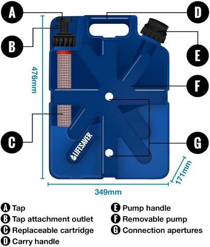 مرشحات الكربون المنشط من LifeSaver Jerrycan (5 عبوات) - تقلل من الكلور والروائح والمعادن الثقيلة - فلتر مياه من الكربون المنشط من Jerry Can - متوافق مع أجهزة تنقية المياه من LifeSaver Jerrycan in Kuwait