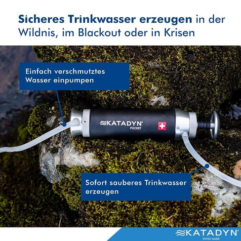 Katadyn Pocket Ceramic Hand Pump Water Filter, Black Edition | 13,000 Gallon Capacity, 20-Year Guarantee, For Survival, Emergency Preparedness & Expeditions in Saudi Arabia