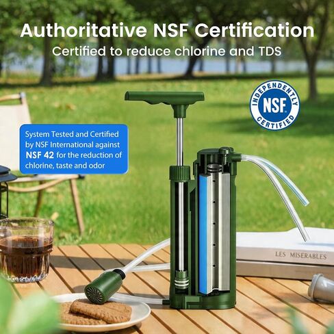 Portable 3-Stage Water Purifier Survival Pump with 0.0001 Micron Reverse Osmosis Ro Membrane Water Purification System,Suitable for Hiking,Camping,Emergency Survival Water and Outdoor Activities in Saudi Arabia