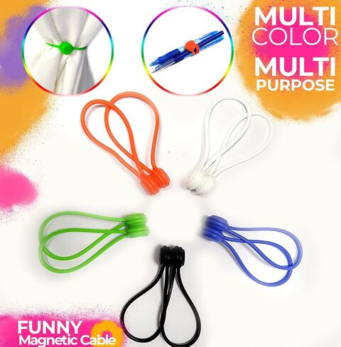 20 Pack Reusable Silicone Magnetic Cable Ties Twist Ties for Home/Office Cord Wrap, Cable Organizer, Magnetic Cord Holder, Cable Organizer Fridge Magnets - Perfect Smart Home Gadgets! 10 COLORS in Saudi Arabia