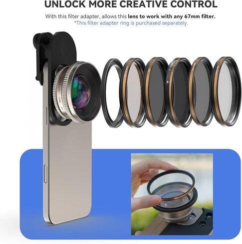 Fotorgear 60mm Portrait Lens for Smartphone, HD 2X Telephoto External Lens with T-Mount Interface, Professional Optical Bokeh & Distortion-Free for iPhone 16/15/14, Samsung, Pixel in Saudi Arabia