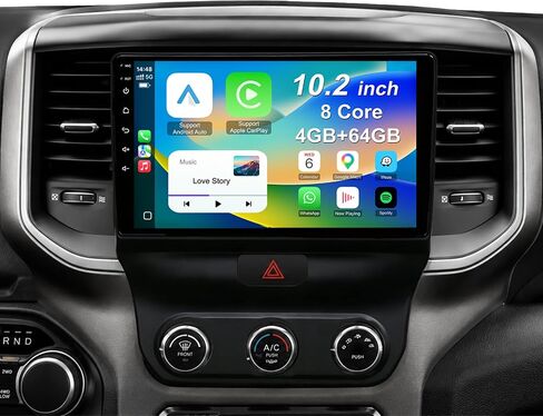 8 Core 4+64GB Car Radio Stereo for Dodge Ram 1500/2500/3500 2013-2018, 10.2 Inch IPS Touch Screen Android 13 Head Unit with Wireless CarPlay & Android Auto, 1080P Backup Camera in Saudi Arabia