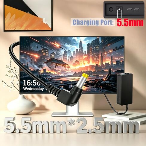 19V Charger Compatible with Asus Monitor Power Cord VG248QG VG278 VG245 | VG278Q VG278QR VG279 PG279Q VG245H VG248 VG27A VG27AQ VX248 VZ239 VC279H, for Asus 22'' 23'' 24'' 27'' Gaming Monitor Adapter in Saudi Arabia