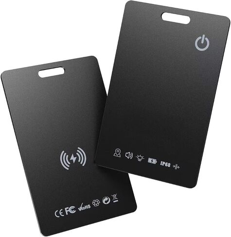 LOXP Rechargeable Wallet Tracker Card 2 Pack, Works with Find My [iOS Only] | Slim 1.65mm Bluetooth Item Finder, IP68 Waterproof, Wireless GPS Locator for Wallet & Luggage in Saudi Arabia