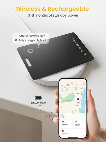 LOXP Rechargeable Wallet Tracker Card 2 Pack, Works with Find My [iOS Only] | Slim 1.65mm Bluetooth Item Finder, IP68 Waterproof, Wireless GPS Locator for Wallet & Luggage in Saudi Arabia