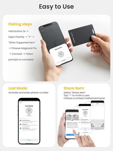 LOXP Rechargeable Wallet Tracker Card 2 Pack, Works with Find My [iOS Only] | Slim 1.65mm Bluetooth Item Finder, IP68 Waterproof, Wireless GPS Locator for Wallet & Luggage in Saudi Arabia