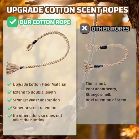 Deer Attractant Rope for Hunting, 64 Inch Deer Scent Rope Hunting Mock Scrape System, Rigid Hunting Accessories for Deer (2 Pack) in Saudi Arabia