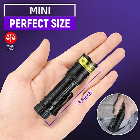 UV Flashlight Black Light, USB-C Rechargeable 395nm Blacklight Mini | Portable Handheld Powerful LED Ultraviolet Lights Flashlights, for Resin Curing, Uranium Glass, Pet Dog Urine Detection in Saudi Arabia
