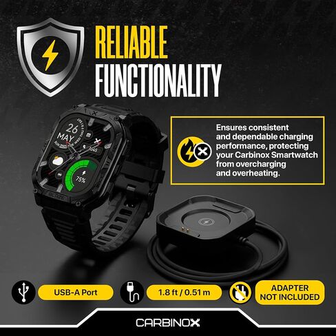 Carbinox USB Charger Compatible for Carbinox Smartwatch - Fast Charging Speed, Sleek Design, Reliable Functionality (Carbinox Blaze S) in Kuwait