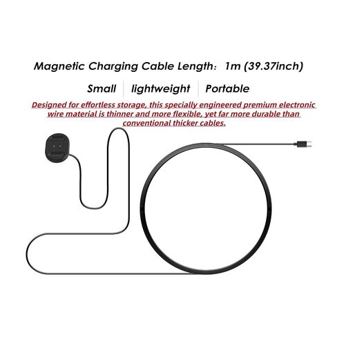 Charging Cable for RayBan Meta Display Neural Band Charger, Magnetic Fast Charger for Ray-Ban Meta Display Glasses Accessories, Portable Travel/Car/Phone/Laptop Charging Cable (Black) in Kuwait