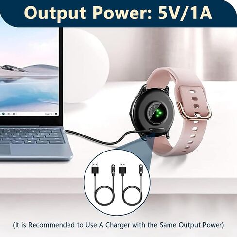 2Pcs Universal Smart Watch Magnetic Charger Cable, 2 Pin 4mm Pitch | Replacement Fast Charging Cord Compatible with Da Fit Gloryfit Smartwatch, Fitness Trackers, Headphones, Electronic Wearables in Saudi Arabia