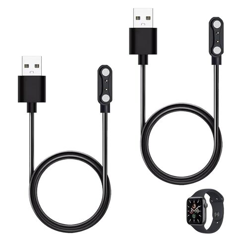 2Pcs Universal Smart Watch Magnetic Charger Cable, 2 Pin 4mm Pitch | Replacement Fast Charging Cord Compatible with Da Fit Gloryfit Smartwatch, Fitness Trackers, Headphones, Electronic Wearables in Saudi Arabia