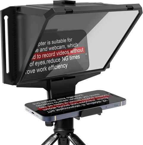 7.7" Mini Phone Teleprompter for Webcam, with APP & Remote Control | Support Webcam, Smartphone & Bluetooth, Quick Installation, Compatible with iOS & Android for Video Creation in Saudi Arabia