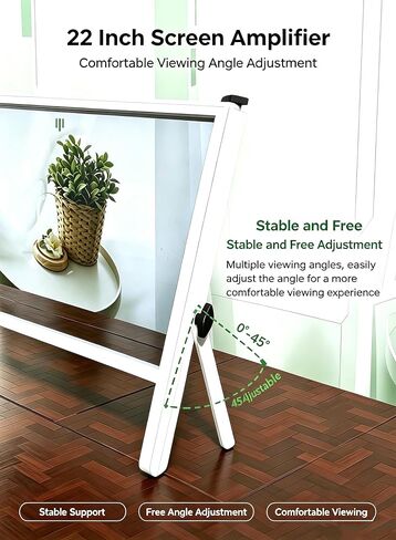 3D Laptop Screen Magnifier, Foldable Laptop Screen Magnifying Compatible with 15~22 Inch Mobile Phone, Tablet, Laptop; for Seniors Reading Close Work and See a Movie (Color : White) in Kuwait