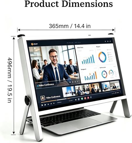 3D Laptop Screen Magnifier, Foldable Laptop Screen Magnifying Compatible with 15~22 Inch Mobile Phone, Tablet, Laptop; for Seniors Reading Close Work and See a Movie (Color : White) in Kuwait
